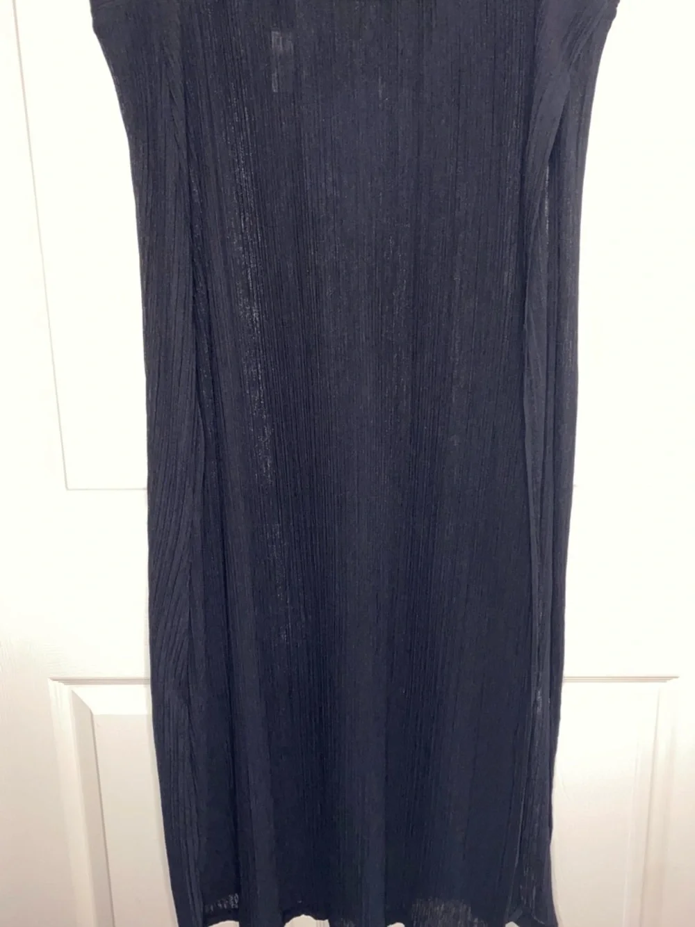 Nova Swim Sheer Black Ribbed Beach Maxi Skirt, Swim Coverup